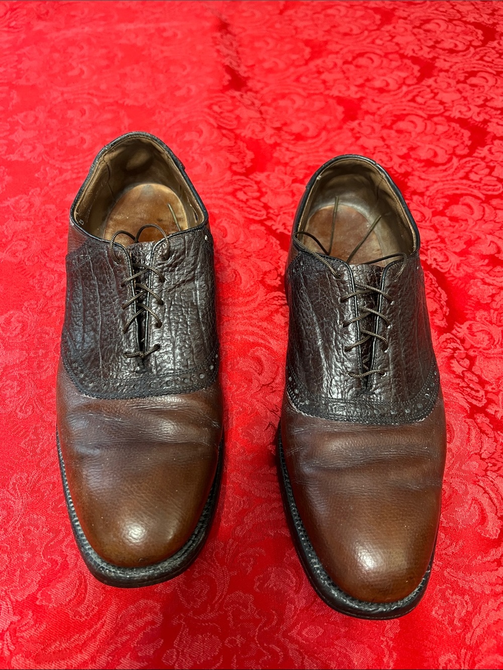 Allen Edmonds Two Tone Brown Leather Oxford Dress Shoes Men's 11 USA Made